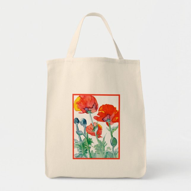 Poppies, Poppy Tote Bag (Front)