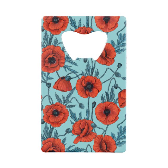 Poppies, red and blue on pool blue (Front)