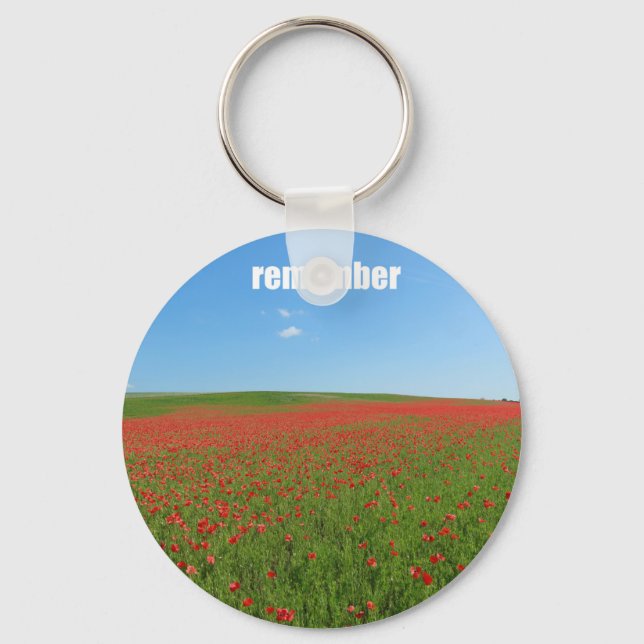 Poppies remember key ring (Front)
