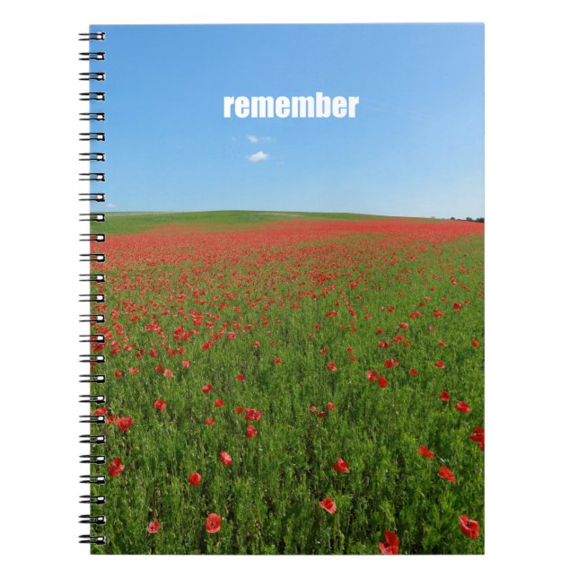 Poppies remember spiral notebook (Front)