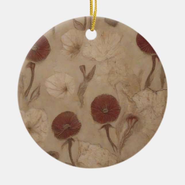 poppies symbolizing the decline of civilization ceramic tree decoration (Front)