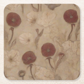 poppies symbolizing the decline of civilization square paper coaster