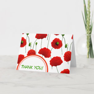 Poppies Thank You Card