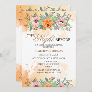 Poppies  the night before rehearsal dinner invitation
