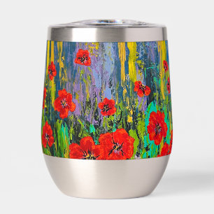 poppies thermal wine tumbler