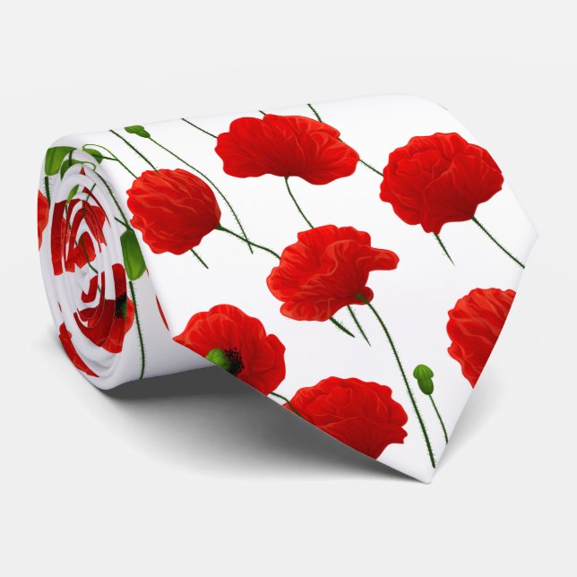 Poppies Tie (Rolled)