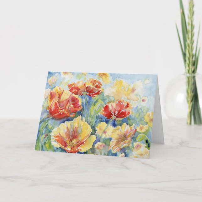 "Poppies VII" Blank Notecard (Front)