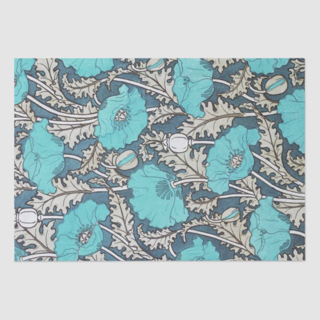 Poppies Vintage Art Decoupage Tissue Paper (Front)