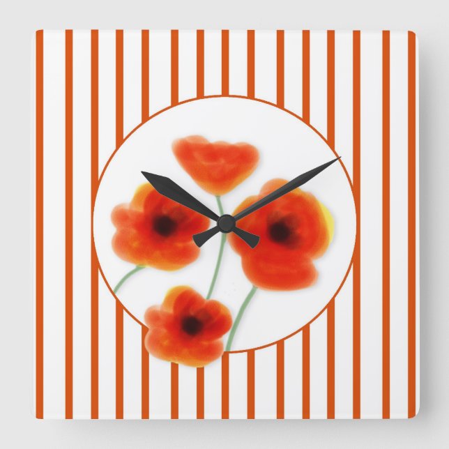 Poppies Wall Clock (Front)