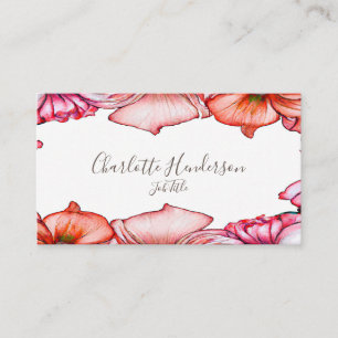 Poppies Watercolor Business Card