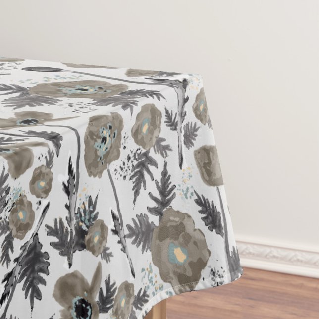 Poppies Watercolor Floral Decor Tablecloth (Poppies Watercolor Floral Decor Tablecloth from Studio Posies.)
