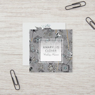 Poppies Watercolor Floral Pattern Square Business Card