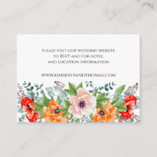 Poppies Watercolor Floral Wedding Enclosure Card