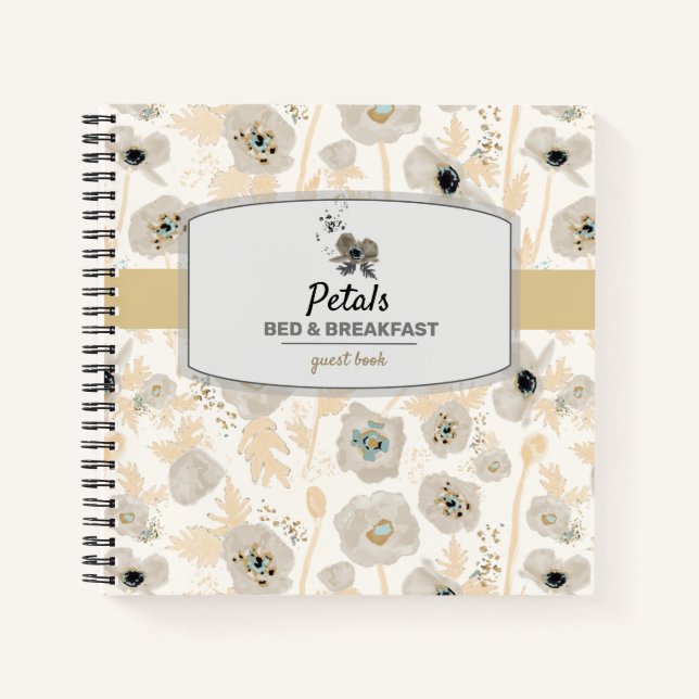 Poppies Watercolor Vacation Rental Guest Book (Front)