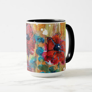 Poppies with Blue Mug