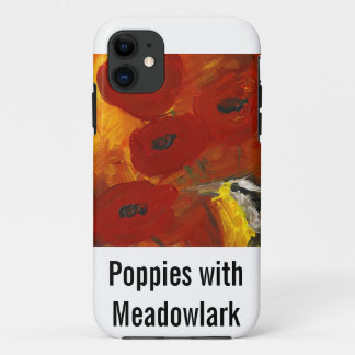 Poppies with Meadowlark iPhone case