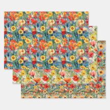Poppies wrapping paper