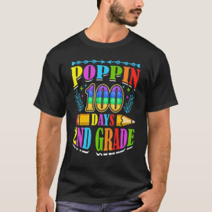 Poppin 100 Days 2nd Grade Primary School Kid Eleme T-Shirt