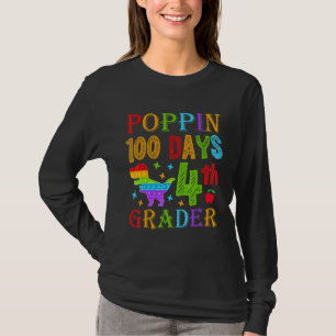 Poppin 100 Days 4th Grader Primary School Kid Elem T-Shirt