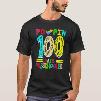 Poppin 100 Days Preschooler Dinosaur Nursery Schoo T-Shirt