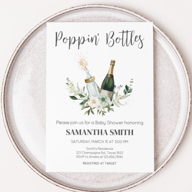 Poppin' Baby Bottles Baby Shower Invitation (Poppin' Bottles Baby Shower Invitation)
