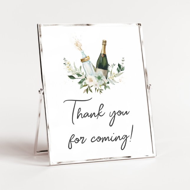 Poppin' Baby Bottles Thank you for Coming Poster (Poppin' Bottles Baby Shower Thank you for Coming Sign)