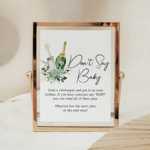 Poppin' Bottles Baby Shower Don't Say Baby Poster