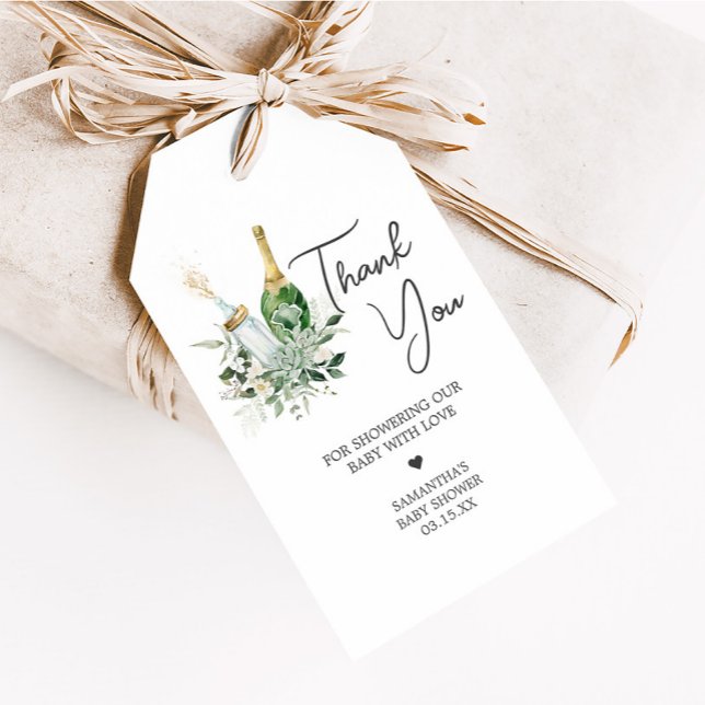 Poppin' Bottles Baby Shower Favour Tags (Poppin' Baby Bottles Baby Shower Favor Tags)