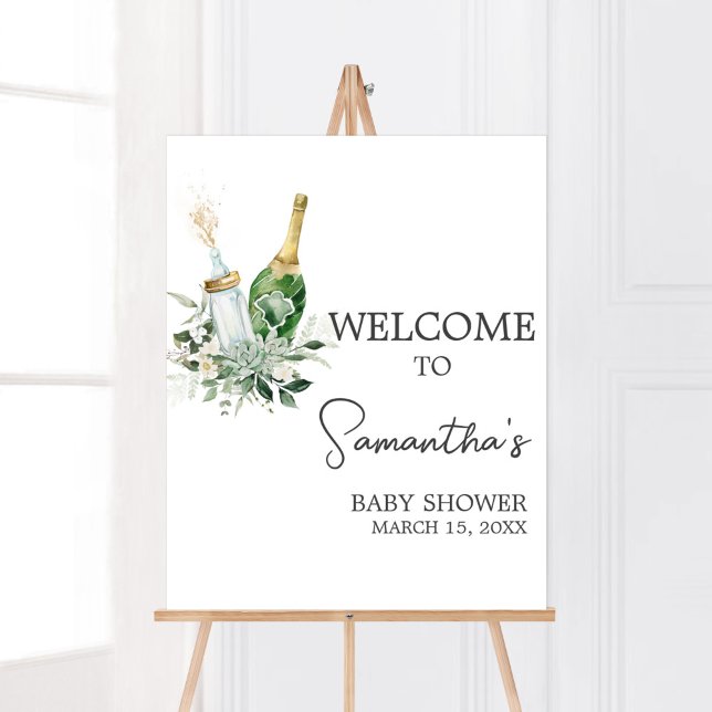 Poppin' Bottles Baby Shower Welcome Sign (Poppin' Baby Bottles Baby Shower Welcome Sign)