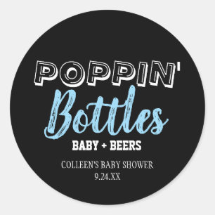 Poppin Bottles Boy Baby Shower Stickers
