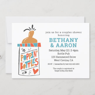 Poppin Bottles Couples Baby Shower Invitation