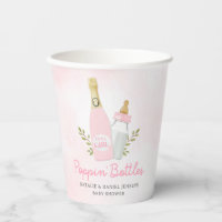 Poppin Bottles Girl Baby Shower Pink Paper