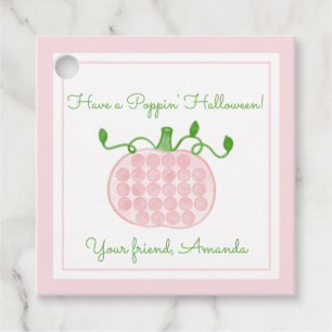 Poppin Halloween Pop It Pumpkin Kids Halloween Favour Tags