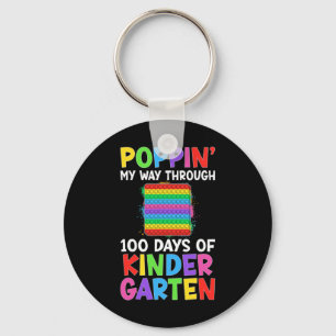 Poppin My Way Through 100 Days Of Kindergarten Stu Key Ring