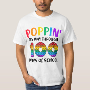 Poppin My Way Through 100 Days of School 100th Day T-Shirt