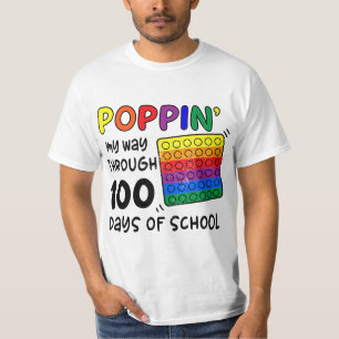 Poppin My Way Through 100 Days of School 100th Day T-Shirt