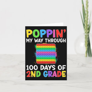 Poppin My Way Through 100 Days Of School 2nd Grade Card