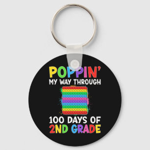 Poppin My Way Through 100 Days Of School 2nd Grade Key Ring