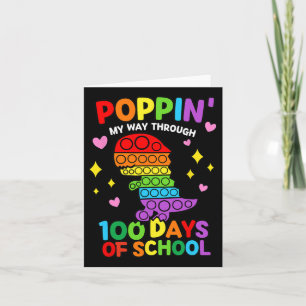 Poppin My Way Through 100 Days Of School Dinosaur Card