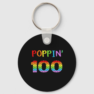 Poppin My Way Through 100 Days Of School Kids 100t Key Ring