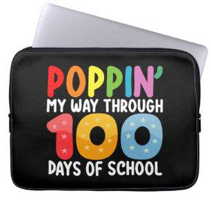 Poppin My Way Through 100 Days Of School Laptop Sleeve