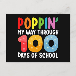 Poppin My Way Through 100 Days Of School Postcard
