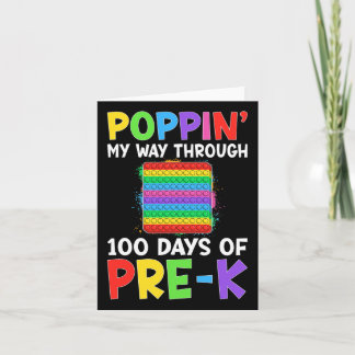 Poppin My Way Through 100 Days Of School Pre-k Boy Card