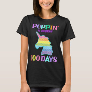 Poppin My Way Through 100 Days Of School Unicorn T-Shirt