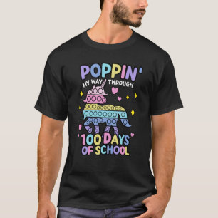 Poppin' My Way Through 100 Days Of School Unicorn T-Shirt