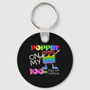 Poppin' On My 100th Day Of School Cute Fidget Toy  Key Ring