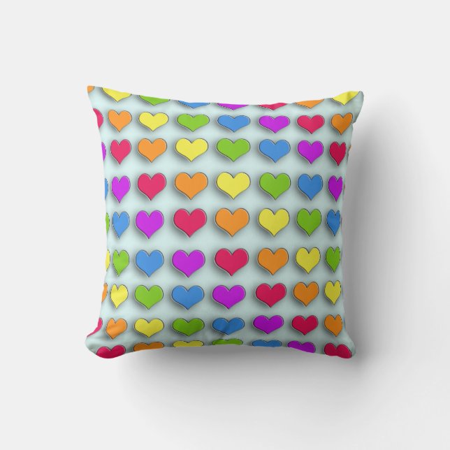 Poppin Retro Hearts Cushion (Front)