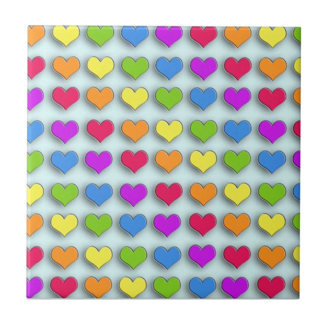 Poppin Retro Hearts Tile (Front)