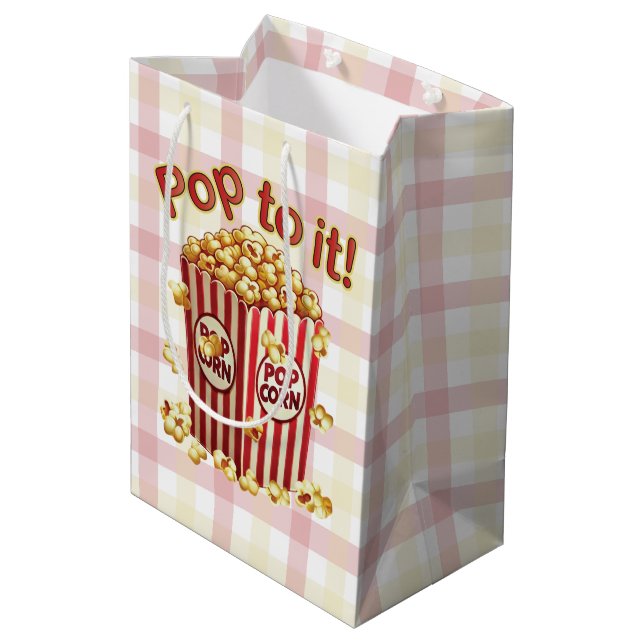 Poppin' with Style - "Pop to it!" Medium Gift Bag (Back Angled)