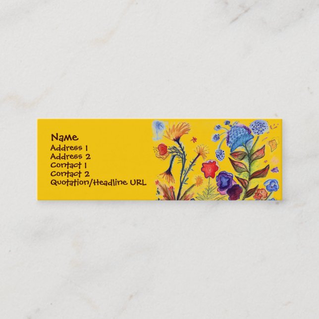 Popping Blue Flower Profile Card (Front)